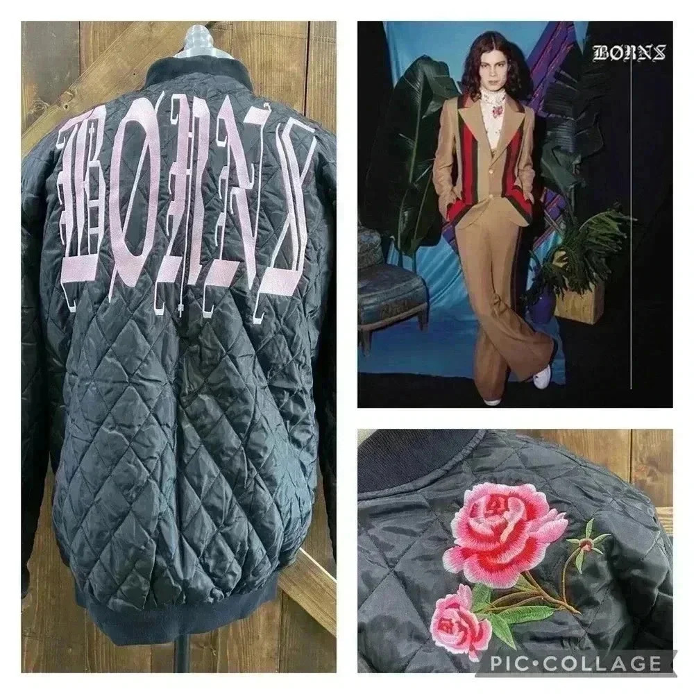 BØRNS Rose Reversible Quilted Bomber Jacket Size L